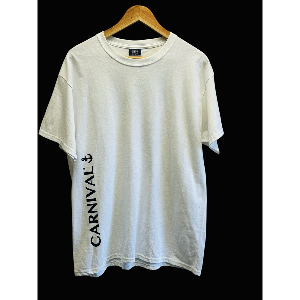 Carnival Cruise Line MV Sports‎ White T-Shirt XL Anchor Graphic Tee Short Sleeve